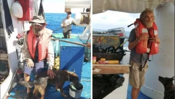 Cómo fue el rescate de un marinero y su mascota que estuvieron dos meses perdidos en el mar