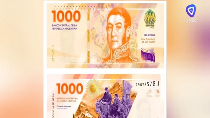 Salió el nuevo billete de $1.000 con el rostro de San Martín, el primero de la nueva serie Héroes de la Patria