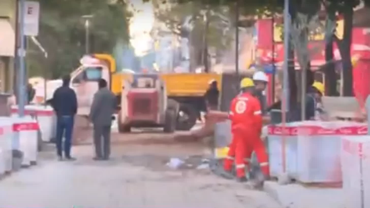 Avanzan las obras en la semipeatonal de calle 9 de Julio