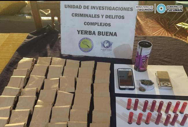 La Policía incautó marihuana y municiones de armas de fuego en una vivienda de Yerba Buena