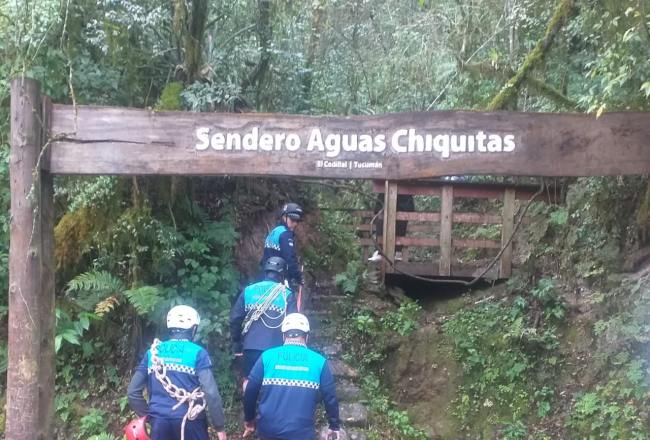 Rescataron a un estudiante que se accidentó en la Cascada de Aguas Chiquitas