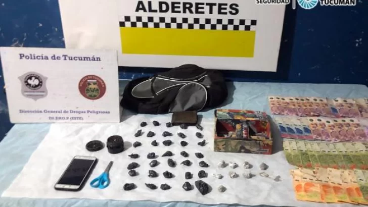 Detuvieron a cinco jóvenes que tenían droga para comercializar en una plaza de Alderetes