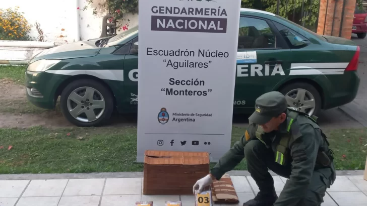 Gendarmería nacional incautó una encomienda que contenía seis ladrillos de cocaína