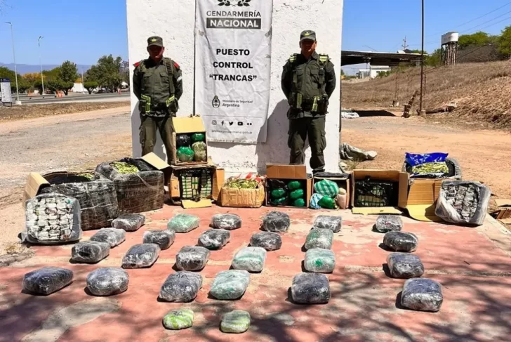 Gendarmería secuestró marihuana y hojas de coca en Trancas