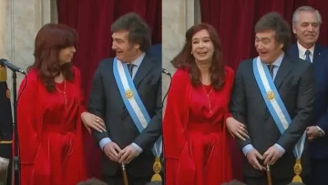 Entre sonrisas, Cristina Kirchner saludó a Milei al abandonar la presidencia del Congreso