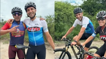 Las fotos de Scaloni en modo ciclista en una competencia en Córdoba