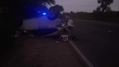 Un presunto delincuente murió luego de sufrir el vuelco del auto en el que escapaba