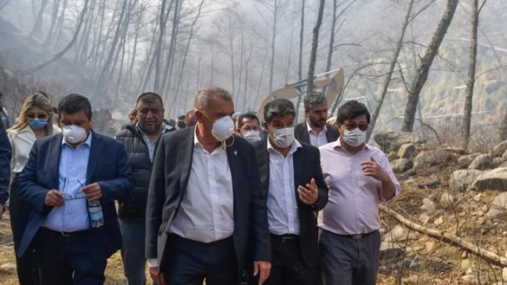 Jaldo recorrió las zonas afectadas por los incendios